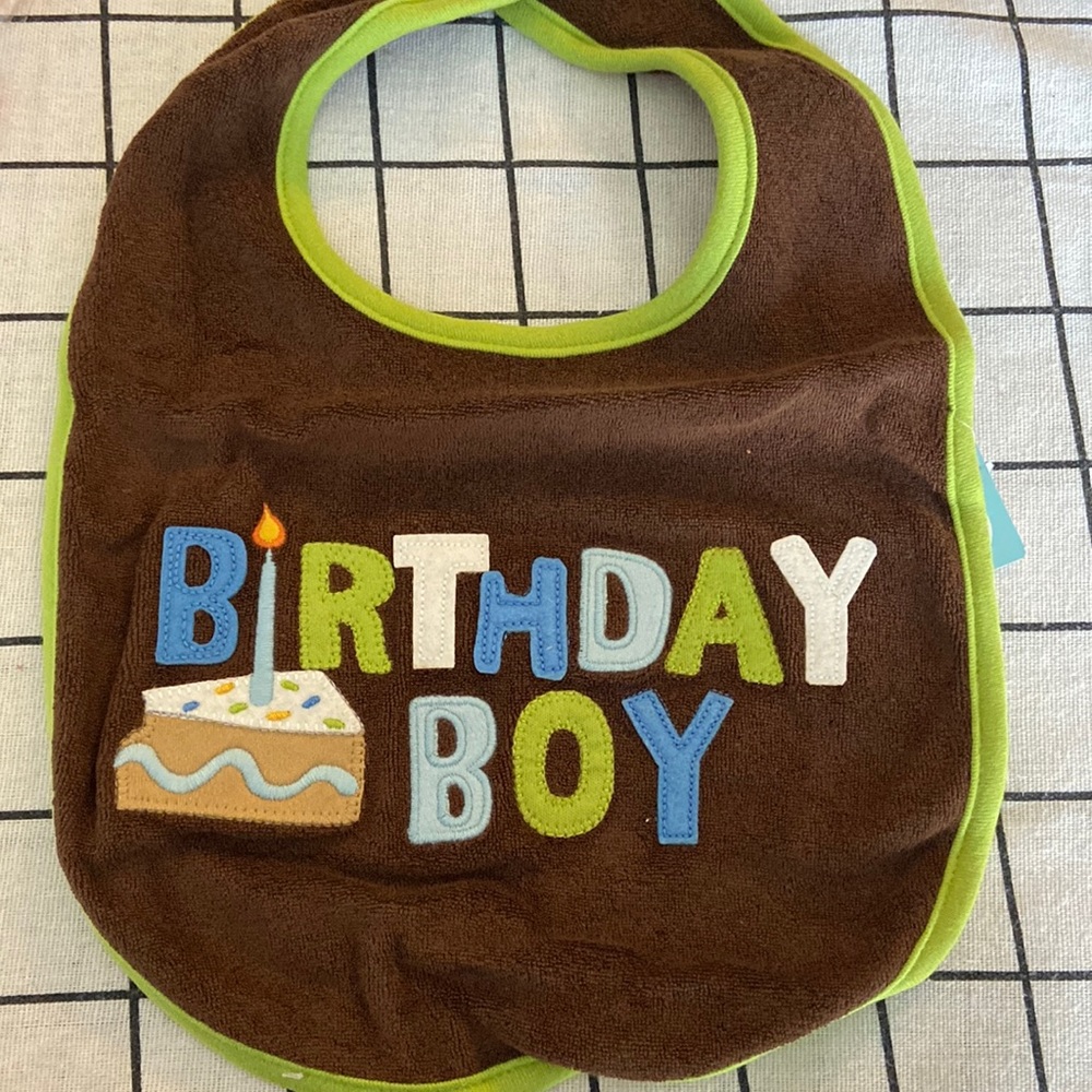 Birthday boy bib party photo